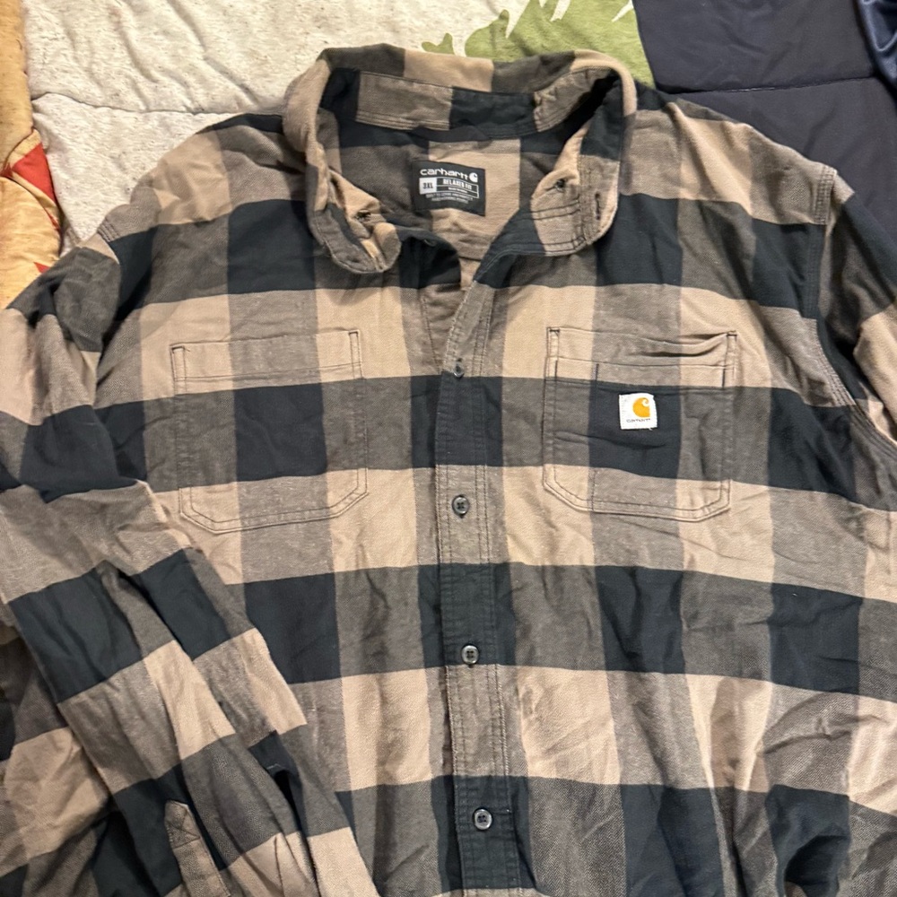 Carhartt Gray and Black Checkered Shirt